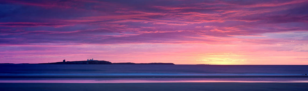 Farne Islands sunrise Northumberland panoramic photograph