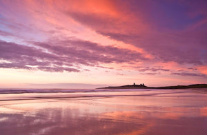 Dunstanburgh Castle scarlet dawn Ref-SC2035