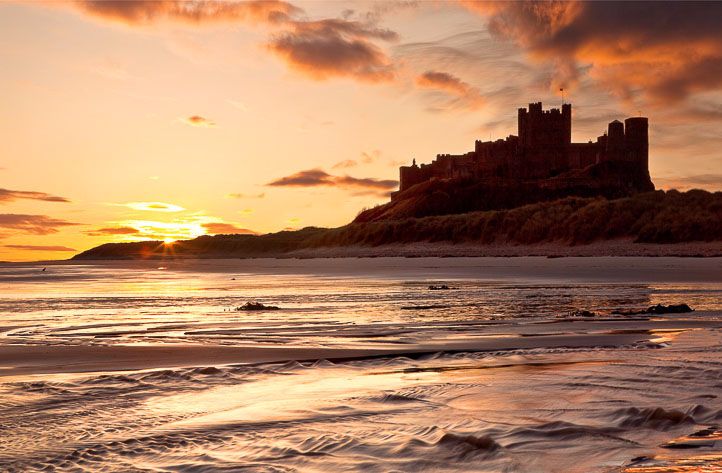 Bamburgh Castle sun Ref-SCBCS