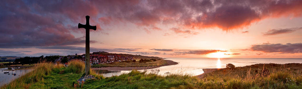 Alnmouth Church Hill Northumberland panoramic photograph