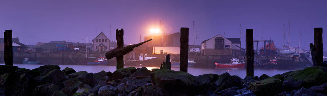 Amble Harbour dawn Northumberland panoramic photograph