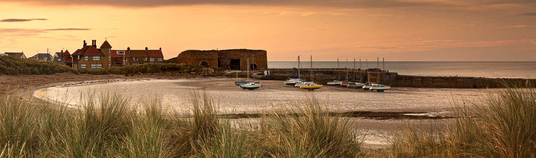 Beadnell Harbour Northumberland panoramic photograph