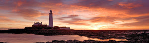 Saint Mary's Lighthouse Whitley Bay at dawn panoramic photograph