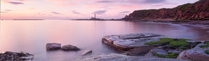 Saint Mary's Lighthouse Whitley Bay at dawn panoramic photograph