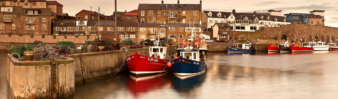Seahouses Harbour panoramic photograph 
