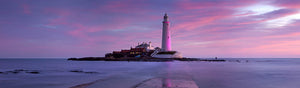 Saint Mary's Lighthouse Whitley Bay at dawn panoramic photograph