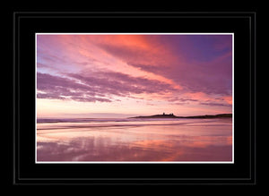 Dunstanburgh Castle scarlet dawn Ref-SC2035